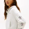 Camisola com capuz e logótipo de estrela com strass para criança