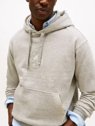 Camisola com capuz e logótipo Hilfiger Crest em tom mesclado