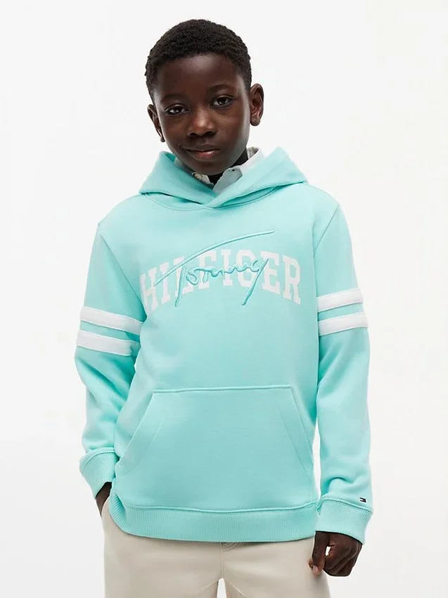 Camisola com capuz e logótipo Hilfiger para criança Camisola com capuz e logótipo Hilfiger para criança