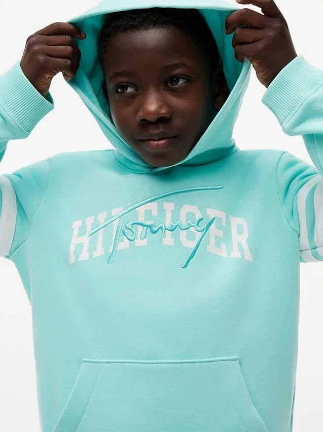 Camisola com capuz e logótipo Hilfiger para criança Camisola com capuz e logótipo Hilfiger para criança