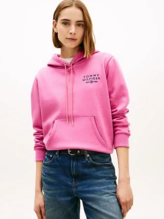 Camisola com capuz e logótipo monótipo em mesclado