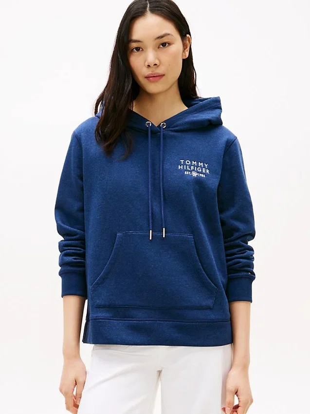 Camisola com capuz e logótipo monótipo em mesclado Camisola com capuz e logótipo monótipo em mesclado