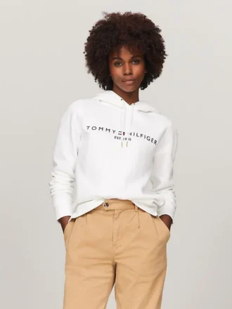 Camisola com capuz e logótipo Tommy bordado