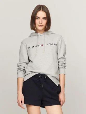 Camisola com capuz e logótipo Tommy bordado