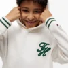 Camisola com capuz e monograma bordado para criança Camisola com capuz e monograma bordado para criança