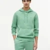 Camisola com capuz em felpo lavado Camisola com capuz em felpo lavado