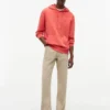 Camisola com capuz em felpo lavado Camisola com capuz em felpo lavado