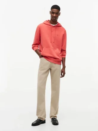 Camisola com capuz em felpo lavado