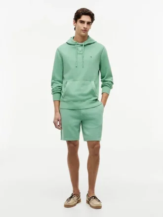 Camisola com capuz em felpo lavado Camisola com capuz em felpo lavado