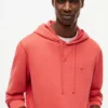 Camisola com capuz em felpo lavado Camisola com capuz em felpo lavado