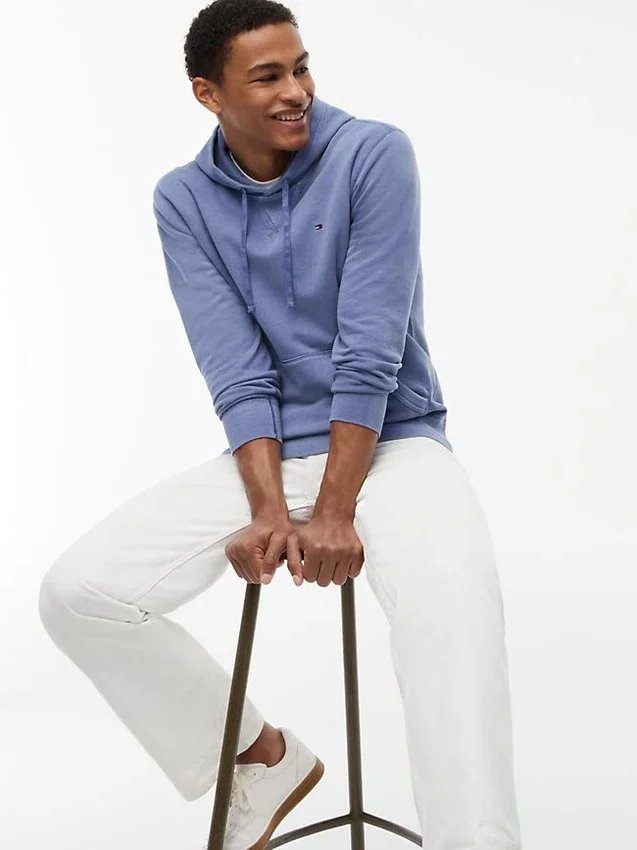 Camisola com capuz em felpo lavado Camisola com capuz em felpo lavado
