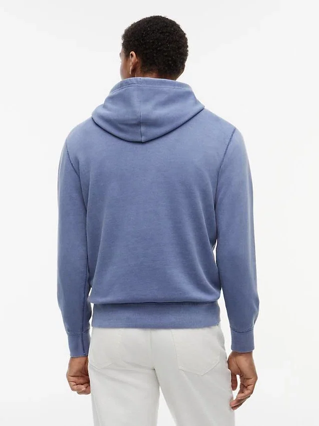 Camisola com capuz em felpo lavado Camisola com capuz em felpo lavado