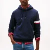 Camisola com capuz em malha flexível Camisola com capuz em malha flexível