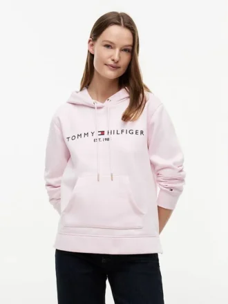 Camisola com capuz em malha polar com logótipo Tommy