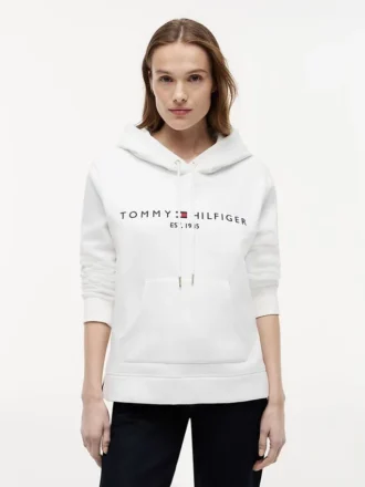 Camisola com capuz em malha polar com logótipo Tommy