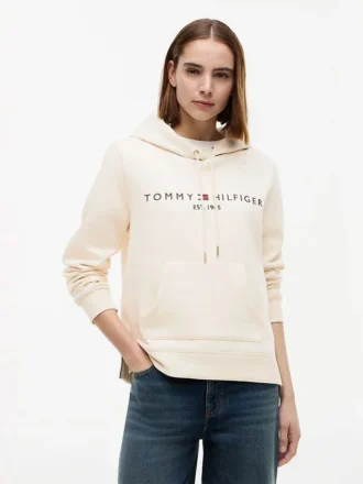 Camisola com capuz em malha polar com logótipo Tommy