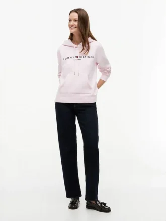 Camisola com capuz em malha polar com logótipo Tommy