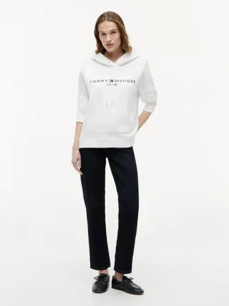 Camisola com capuz em malha polar com logótipo Tommy