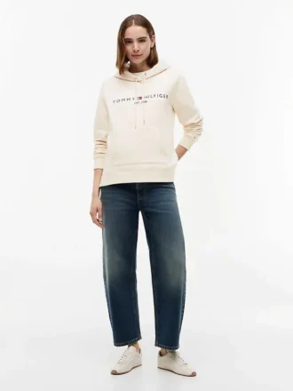 Camisola com capuz em malha polar com logótipo Tommy