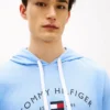 Camisola com capuz para dormir Hilfiger com logótipo em piqué Camisola com capuz para dormir Hilfiger com logótipo em piqué