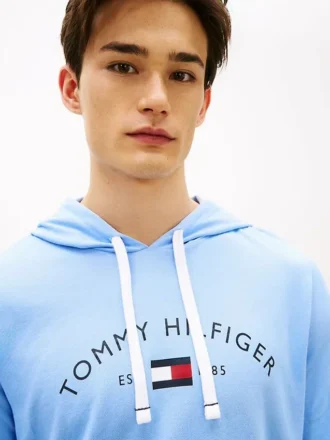 Camisola com capuz para dormir Hilfiger com logótipo em piqué