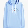 Camisola com capuz para dormir Hilfiger com logótipo em piqué Camisola com capuz para dormir Hilfiger com logótipo em piqué