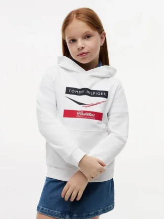 Camisola com capuz Tommy x Cadillac F1® Team Chevron para crianças