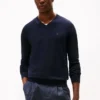 Camisola com decote em V e logótipo Camisola com decote em V e logótipo