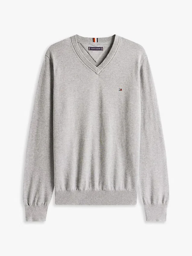 Camisola com decote em V e logótipo Camisola com decote em V e logótipo