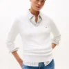 Camisola com decote em V em mistura de viscose Camisola com decote em V em mistura de viscose