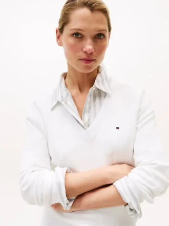 Camisola com decote em V em mistura de viscose