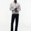 Camisola com fecho de correr de um quarto com logótipo Tommy Camisola com fecho de correr de um quarto com logótipo Tommy