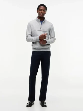 Camisola com fecho de correr de um quarto com logótipo Tommy