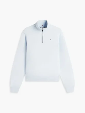 Camisola com fecho de correr de um quarto e interior escovado