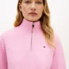 Camisola com fecho de correr de um quarto e interior escovado Camisola com fecho de correr de um quarto e interior escovado