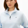 Camisola com fecho de correr de um quarto e interior escovado Camisola com fecho de correr de um quarto e interior escovado