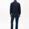 Camisola com fecho em malha polar flexível com logótipo em arco Camisola com fecho em malha polar flexível com logótipo em arco