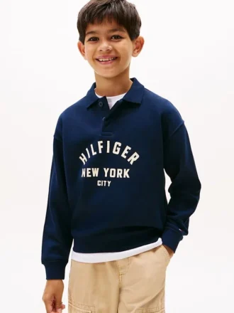 Camisola com gráfico Hilfiger curvo para criança