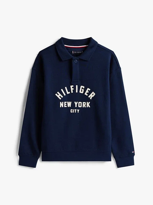 Camisola com gráfico Hilfiger curvo para criança Camisola com gráfico Hilfiger curvo para criança