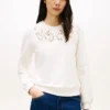 Camisola com ilhós bordados