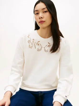 Camisola com ilhós bordados