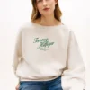 Camisola com logótipo em script e gola barco Camisola com logótipo em script e gola barco