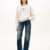 Camisola com logótipo em script e gola barco Camisola com logótipo em script e gola barco