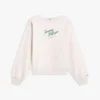 Camisola com logótipo em script e gola barco Camisola com logótipo em script e gola barco