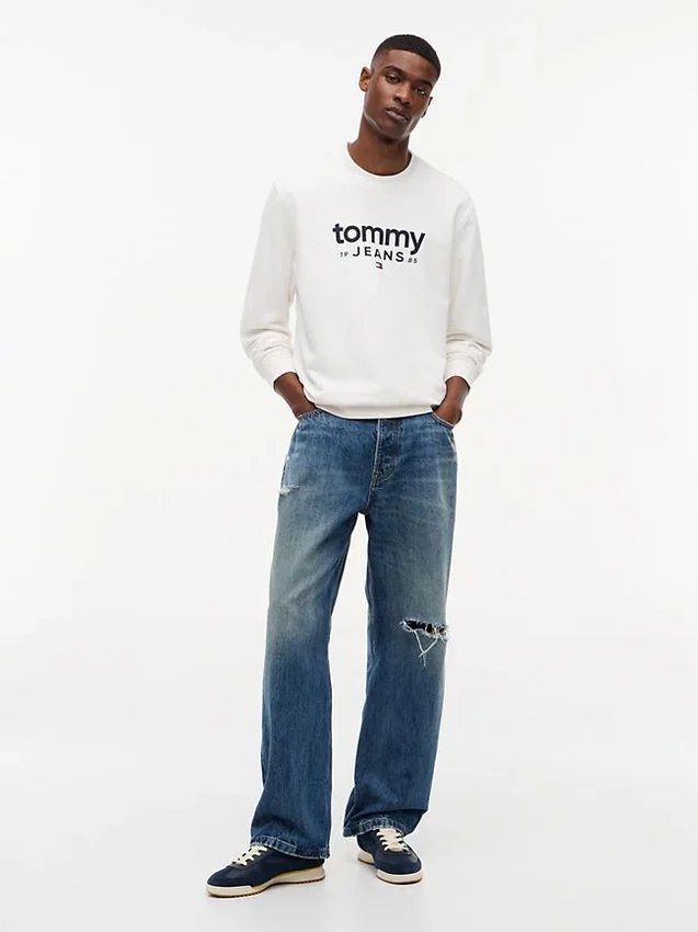 Camisola com logótipo Tommy Jeans em camurça Camisola com logótipo Tommy Jeans em camurça