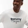 Camisola com logótipo Tommy Jeans em camurça Camisola com logótipo Tommy Jeans em camurça