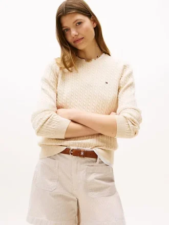 Camisola com malha trançada