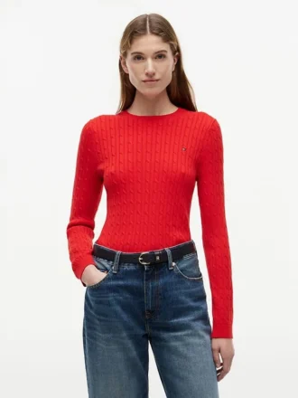 Camisola com malha trançada