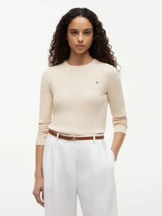 Camisola com malha trançada Camisola com malha trançada