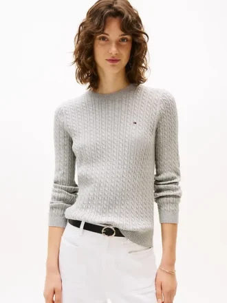 Camisola com malha trançada
